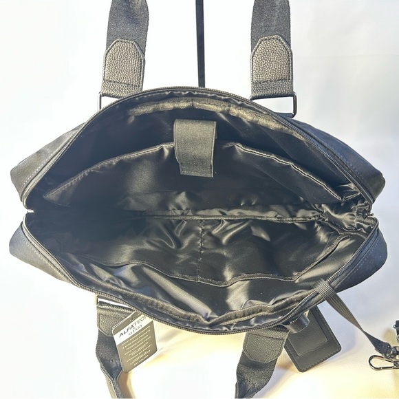 NWT Men’s Alfani Black Canvas  Briefcase - Picture 12 of 13